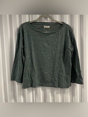 Madewell Relaxed Scoop Neck Long Sleeve Top - Forest Green